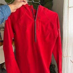Salomon Men's Red Performance Jacket Half-Zip